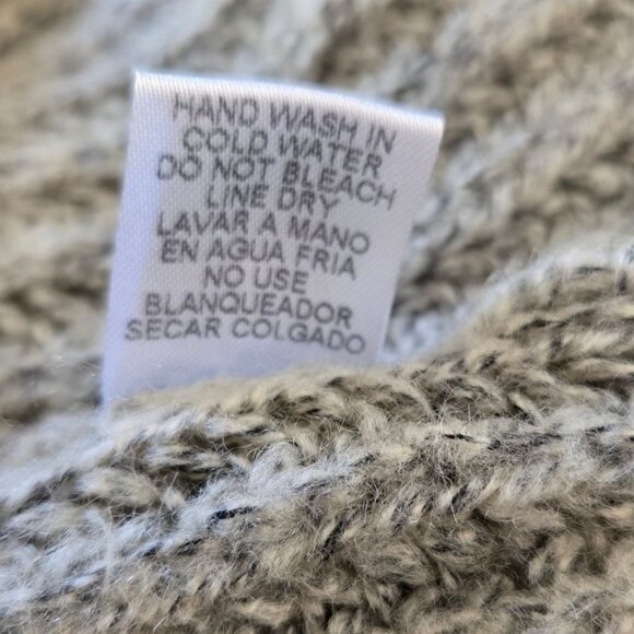 Entro Large Slouchy Shaker Knit Cowl Neck Sweater | Raglan Sleeves | Gray - Picture 5 of 5